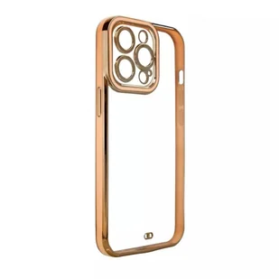 Fashion Case etui do iPhone 12 Pro żelowy pokrowiec ze złotą ramką złoty - Etui i futerały do telefonów - miniaturka - grafika 1