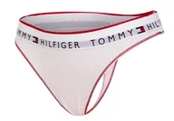 Majtki damskie - TOMMY  HILFIGER MAJTKI DAMSKIE STRINGI THONG WHITE UW0UW02813 YBR - Rozmiar: XS - miniaturka - grafika 1