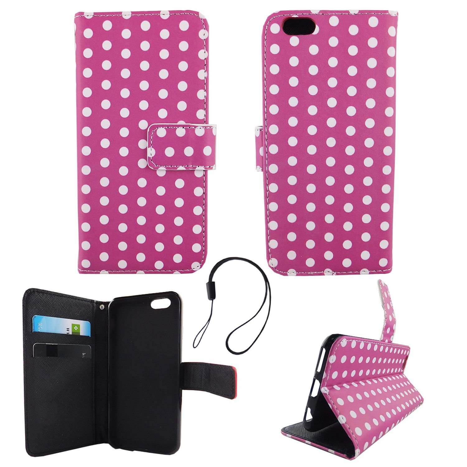 Etui na telefon komórkowy Apple iPhone 6 / 6s Polka Dot Purple White