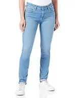 Spodnie damskie - Wrangler Damskie spodnie Skinny Pants, niebieski Mambo Blue, W25/L32 - miniaturka - grafika 1