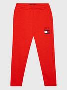 Spodnie i spodenki dla dziewczynek - Tommy Hilfiger Spodnie dresowe Flag KB0KB07978 D Czerwony Regular Fit - miniaturka - grafika 1