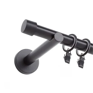 Karnisz pojedynczy Zaślepka 19 mm 240 cm czarny mat - Karnisze - miniaturka - grafika 1