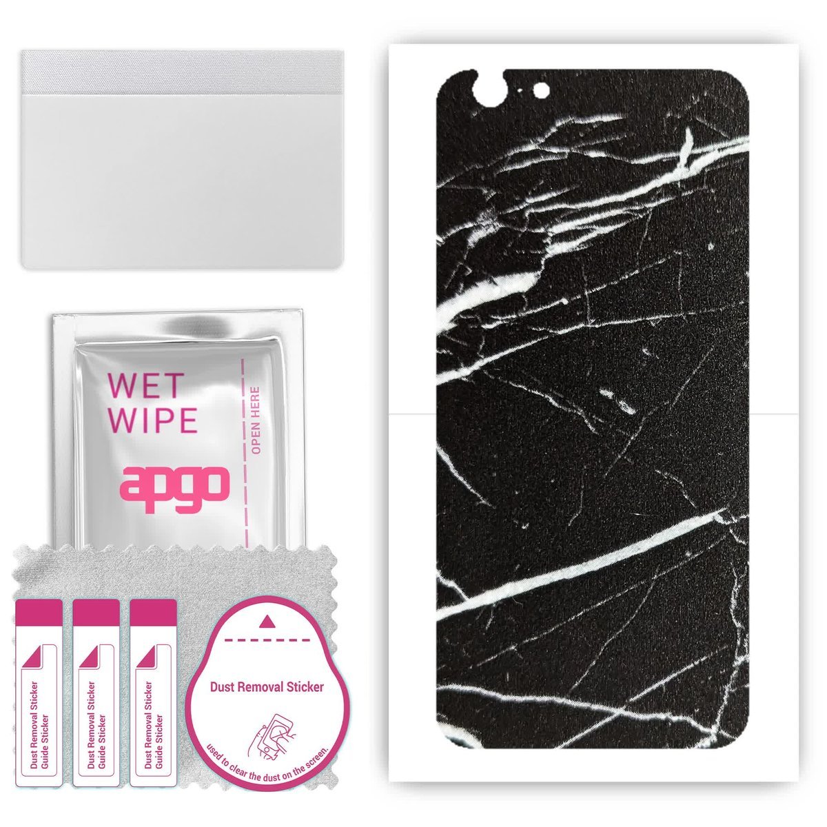 Folia naklejka skórka strukturalna na TYŁ do Apple iPhone 6 Plus - Marmur Ciemny - apgo SKINS