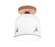 Lampy sufitowe - Kolarz A1352.11.Gr.100-Żyrandol natynkowy NONNA 1xE27/60W/230V jeleń dąb/biały/szary - miniaturka - grafika 1