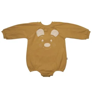 Hi Little One rampers dziecięcy MIŚ OverSize BOHO Mustard roz L Pom Pom - Rampersy - miniaturka - grafika 1