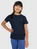 Koszulki dla dziewczynek - 4F T-shirt oversize z nadrukiem dziewczęcy - granatowy 164 (13-14 lat) - miniaturka - grafika 1