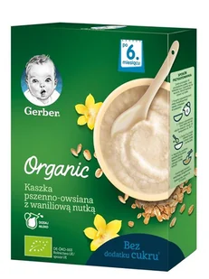 Gerber Geber Organic - Kaszka pszenno-owsiana Wanilia 240g - Kaszki dla dzieci - miniaturka - grafika 1