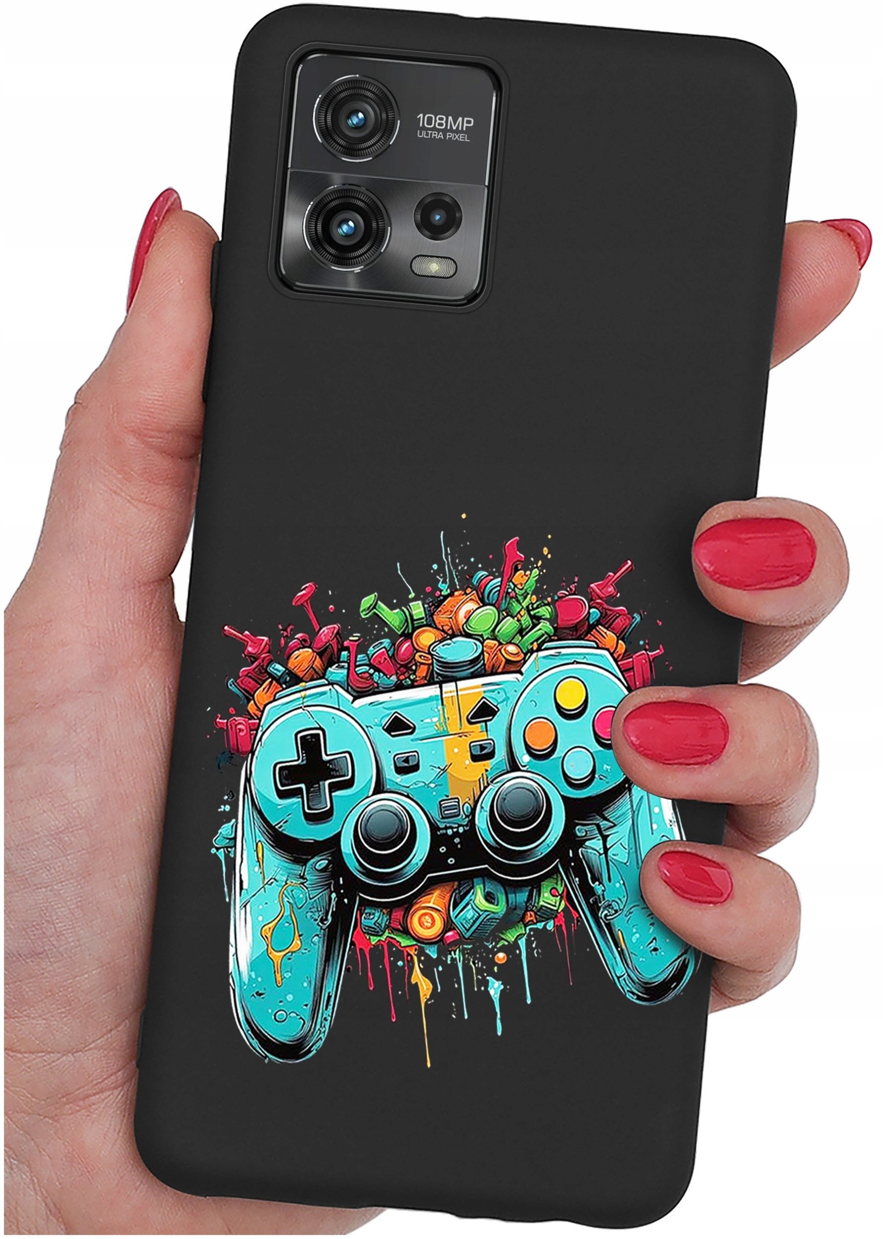 Etui do Motorola Moto G72 WZORYSILIKONOWE MATT CASE + SZKŁO 9H