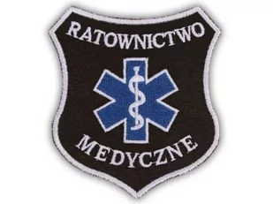Emblemat Ratownictwo Medyczne Tarcza Czarna - Odzież medyczna - miniaturka - grafika 1