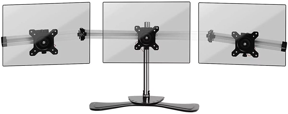Duronic DM753 Stojak trzy monitory uchwyt 3 ekrany | ramię do ekranów | VESA 75 lub VESA 100 |wieszak |maks 8 kg |na 3 monitory | stojak | uchwyt | ..
