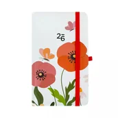 Kalendarze - Dik Kalendarz 2026 kieszonkowy tygodniowy czerwonye Maki - kalendarz - miniaturka - grafika 1