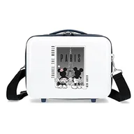 Moda i Uroda OUTLET - Disney Mickey y Minnie Travel The World Paris Neceser Adaptable 29x21x15 cms Sztywny 0,8 kg ABS Biały, Biały, Talla única, dopasowująca się kosmetyczka - miniaturka - grafika 1
