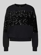Bluzy damskie - Bluza o kroju regular fit z mieszanki bawełny z cekinami model ‘NANCY’ - miniaturka - grafika 1