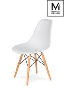 Krzesła - Modesto Design MODESTO krzesło DSW białe - podstawa bukowa C1021B.WHITE - miniaturka - grafika 1