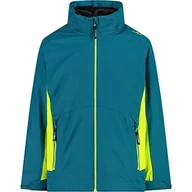 Kurtki i płaszcze dla chłopców - CMP - Kid Jacket Fix Hood Detachble Inn.Jacket, Boy, Deep Lake-Acido, 128 - miniaturka - grafika 1