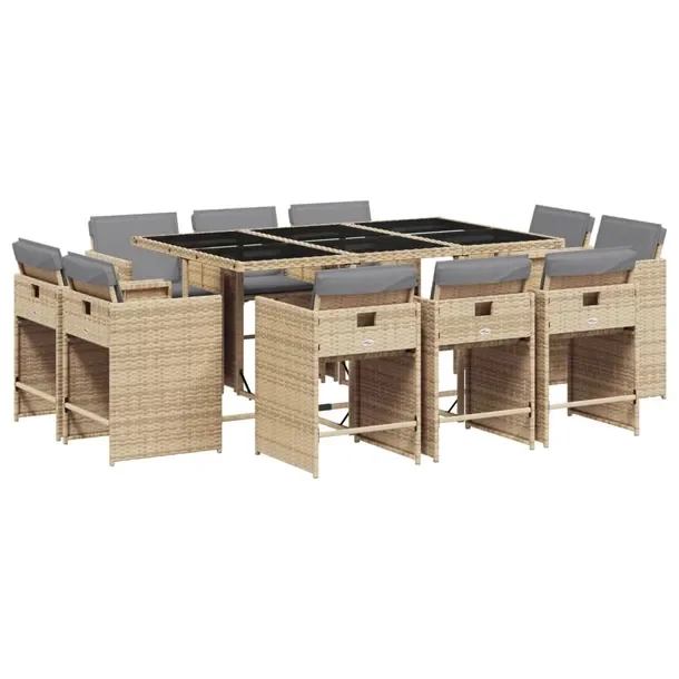 Zestaw mebli ogrodowych rattan PE, stół 165x106x73 cm, krzesła 50,5x50x7