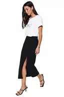 Spódnice - Trendyol Damska spódnica ołówkowa slim fit dzianinowa spódnica, czarna, M, Czarny, M - miniaturka - grafika 1