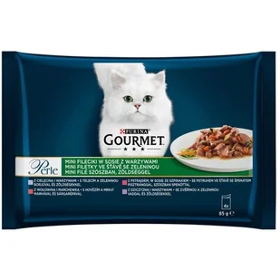 Purina GP saszetka MINI FILECIKI w sosie S WARZYWAMI 4szt/85g - Mokra karma dla kotów - miniaturka - grafika 1