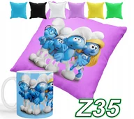 Gadżety dla niej i dla niego - ZESTAW KUBEK + POSZEWKA Z NADRUKIEM SMERFETKA MARUDA OSIŁEK + IMIĘ - miniaturka - grafika 1