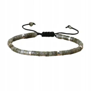 Bransoletka Damska Koraliki Kamień Natural Księżycowy 2 x 4 mm Regulowany - Bransoletki - miniaturka - grafika 1