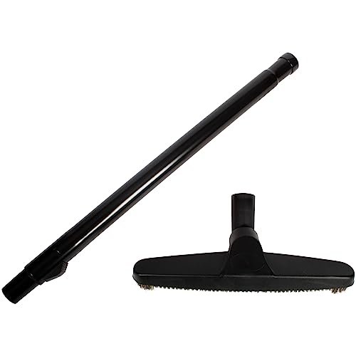 Cen-Tec Systems 98295-AZ teleskopowa różdżka i 30 cm naturalna szczotka podłogowa do odkurzaczy, czarna
