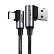 Kable USB - UGREEN kątowy kabel przewód USB - USB Typ C Quick Charge 3.0 QC3.0 3 A 2 m szary (US176 20857) - 2 US176 20857 - miniaturka - grafika 1