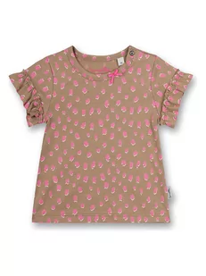 Sanetta Kidswear Koszulka "Lovely Leo" w kolorze jasnobrązowo-różowym - Kaftaniki dla niemowląt - miniaturka - grafika 1