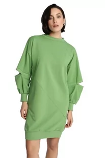 Madnezz House Maya damska sukienka, długie rękawy, sukienka ze stójką, mini długość, kolor zielony, rozmiar XL, zielony, XL - Sukienki - miniaturka - grafika 1