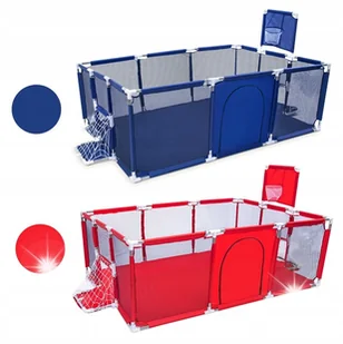 Kojec Suchy Basen Plac Zabaw XXL Dla Dzieci Duży 230x122 Z Koszem I Bramką - Łóżeczka i kojce - miniaturka - grafika 1