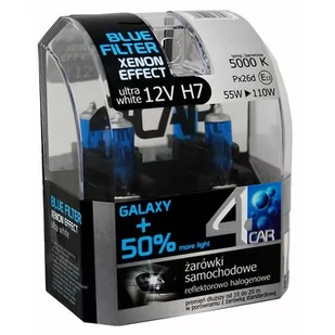 Zestaw żarówek samochodowych H7 12V BLUE GALAXY +50% 4CAR - Żarówki samochodowe - miniaturka - grafika 1