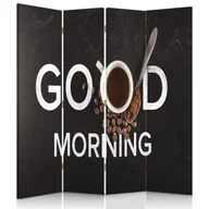 Parawany - Parawan dwustronny FEEBY, Good morning KAWA 145x170 - miniaturka - grafika 1