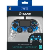Akcesoria do Playstation - Nacon PS4 Compact Controller Niebieski Świecący - miniaturka - grafika 1