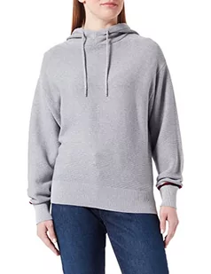 Tommy Hilfiger Damska bluza z kapturem Global STP, jasnoszara HTR, XXL - Bluzy damskie - miniaturka - grafika 1