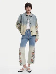 Desigual Jeansy Texas 25SWDD01 Niebieski Straight Fit - Spodnie damskie - miniaturka - grafika 1