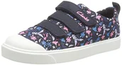 Buty dla dziewczynek - Clarks Dziewczęce sneakersy City Vibe K, Toile Bleu Marine, 25.5 EU Weit - miniaturka - grafika 1