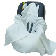 Otulacze - OTULACZ DO FOTELIKA NOSIDEŁKA MUŚLINOWY Z KAPTURKIEM KOCYK Kerstin - miniaturka - grafika 1