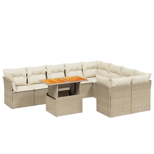 Zestaw wypoczynkowy rattan PE beżowy 62x62x69 cm