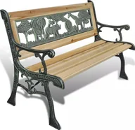 Meble ogrodowe - Elior Drewniana ławka ogrodowa dla dzieci Ponter - brązowa - miniaturka - grafika 1