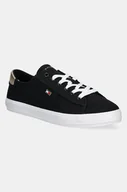 Trampki damskie - Tommy Hilfiger tenisówki VULC CANVAS LACE UP SNEAKER kolor czarny FW0FW08647 - miniaturka - grafika 1