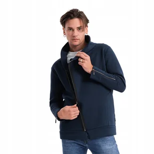 Rozpinana bluza męska ze stójką LONDON granatowa B1362 XXL - Bluzy męskie - miniaturka - grafika 1