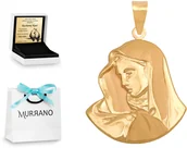 Dewocjonalia - Rodium Złoty medalik 585 Matka Boska prezent grawer RD-21983 - miniaturka - grafika 1