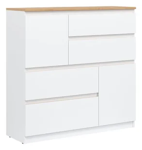 Komoda Remi Rm06 108X105X35 Cm Biała / Dąb Evoke - Komody - miniaturka - grafika 1