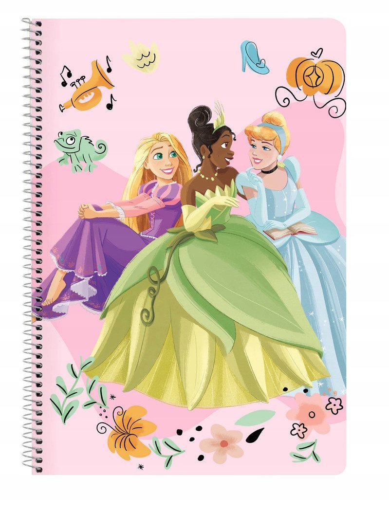 Zeszyt A4 80 Kartek w kratkę Szkolny Disney Księżniczki Princess Wyrywane