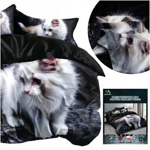 Pościel 160x200 3 części komplet poszewki 70x80 mikrofibra 3D Andreas kot - Pościel Pościel 160x200 3 części komplet poszewki 70x80 mikrofibra 3D Andreas kot - Pościel - miniaturka - grafika 1