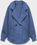 Swetry damskie - KRÓTKA NARZUTKA ALPAKA CIEMNA NIEBIESKA (CJ65) - MADE IN ITALY - miniaturka - grafika 1