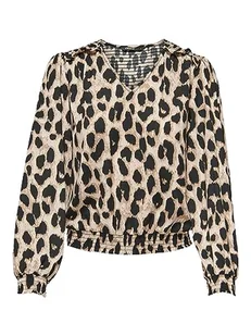 ONLY Damska bluzka Onltiana L/S Smock Top WVN Noos, Cloud Dancer/Aop:vima Leo, XXL - Bluzki damskie - miniaturka - grafika 1