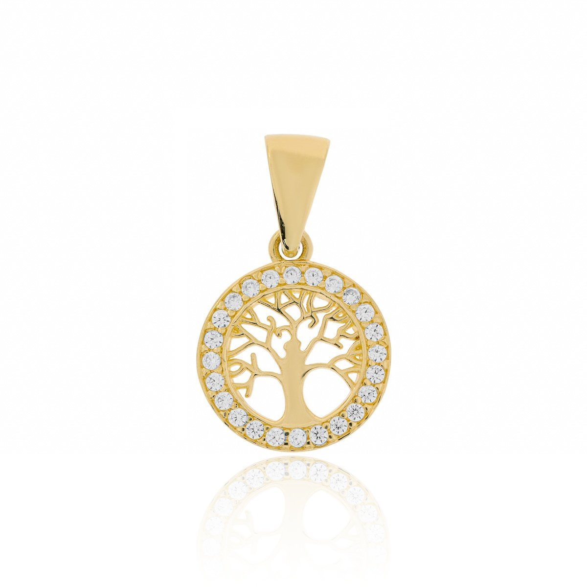 Złota zawieszka drzewko z cyrkoniami pr. 585