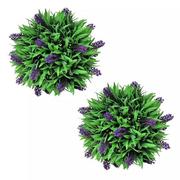 Sztuczne kwiaty - vidaXL vidaXL Zestaw 2 sztucznych kul z lawendą 28 cm - miniaturka - grafika 1