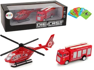 CZERWONY ZESTAW AUTEK STRAŻ POŻARNA NACIĄG HELIKOPTER - Samoloty i helikoptery - miniaturka - grafika 1
