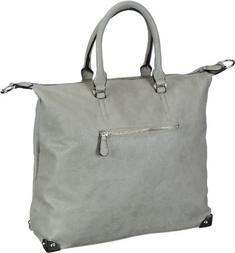 PIECES Damska torba MIRABELLE SHOP SHOPPER z uszami, 39 x 36 x 9 cm, szary - Szary chrom Grey - 39x36x9 cm (B x H x T)